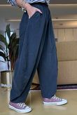 Made in Italy Cooper Needlecord Classic Barrel Leg Pant Charcoal